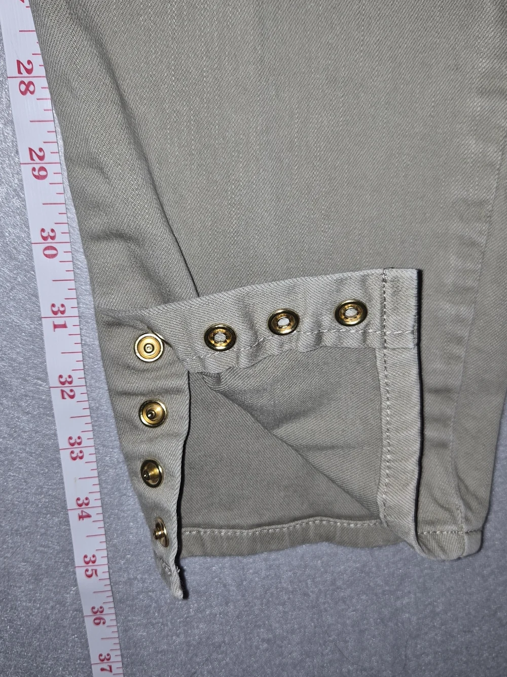 Tory Burch Cropped Stretch Pants – Women's Size 30 Us Size 10- Olive Gray